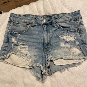 Hi-Rise Festival American Eagle Light Wash Shorts